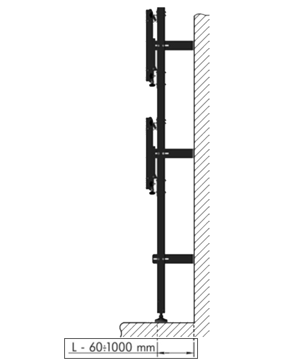 Напольно-стеновое крепление для видеостен NS-5x3
