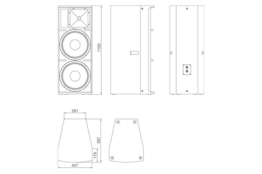 LAX TH625 — сдвоенный 15" двухполосный полнодиапазонный громкоговоритель LAX TH625 — сдвоенный 15" двухполосный полнодиапазонный громкоговоритель