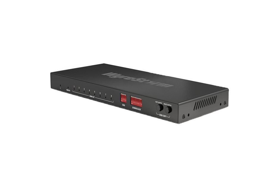Разветвитель 1x8 HDMI, 4K HDR 4:4:4 60Гц, HDCP 2.2, с масштабатором 4К/1080p, с де-эмбедированием аудио, управляемым EDID и CEC WyreStorm SP-0108-SCL Разветвитель 1x8 HDMI, 4K HDR 4:4:4 60Гц, HDCP 2.2, с масштабатором 4К/1080p, с де-эмбедированием аудио, управляемым EDID и CEC WyreStorm SP-0108-SCL