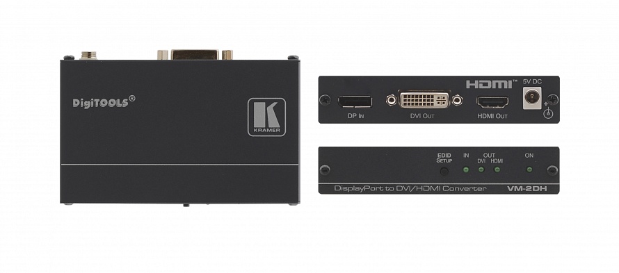 Преобразователь DisplayPort в DVI и HDMI Kramer VM-2DH
