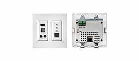 Кодер и передатчик Kramer WP-EN6 в сеть Ethernet видео HD, RS-232, ИК, USB; работает с KDS-DEC6, поддержка 4К60 4:2:0, исполнение в виде настенной панели двойного американского типоразмера, цвет белый