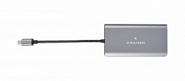 Kramer KDOCK-3 Переходник USB 3.1 тип C вилка на HDMI розетку, DisplayPort розетку, Ethernet розетку, разъемы для карт SD, 2хUSB 3.0 розетку и розетку USB 3.1 Type-C для зарядки мобильных устройств
