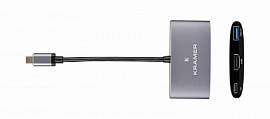Kramer KDOCK-1 Переходник USB 3.1 тип C вилка на HDMI розетку, USB 3.0 розетку и розетку USB 3.1 Type-C для зарядки мобильных устройств