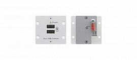 Kramer W-2UC/EU(B) Модуль-вставка, блок питания для двух мобильных устройств с разъемом USB с общей нагрузкой до 4А; цвет черный