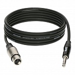 Микрофонный кабель Klotz GREYHOUND GRG1FP03.0 XLR(розетка) / Jack(TRS), черный, 3 м.