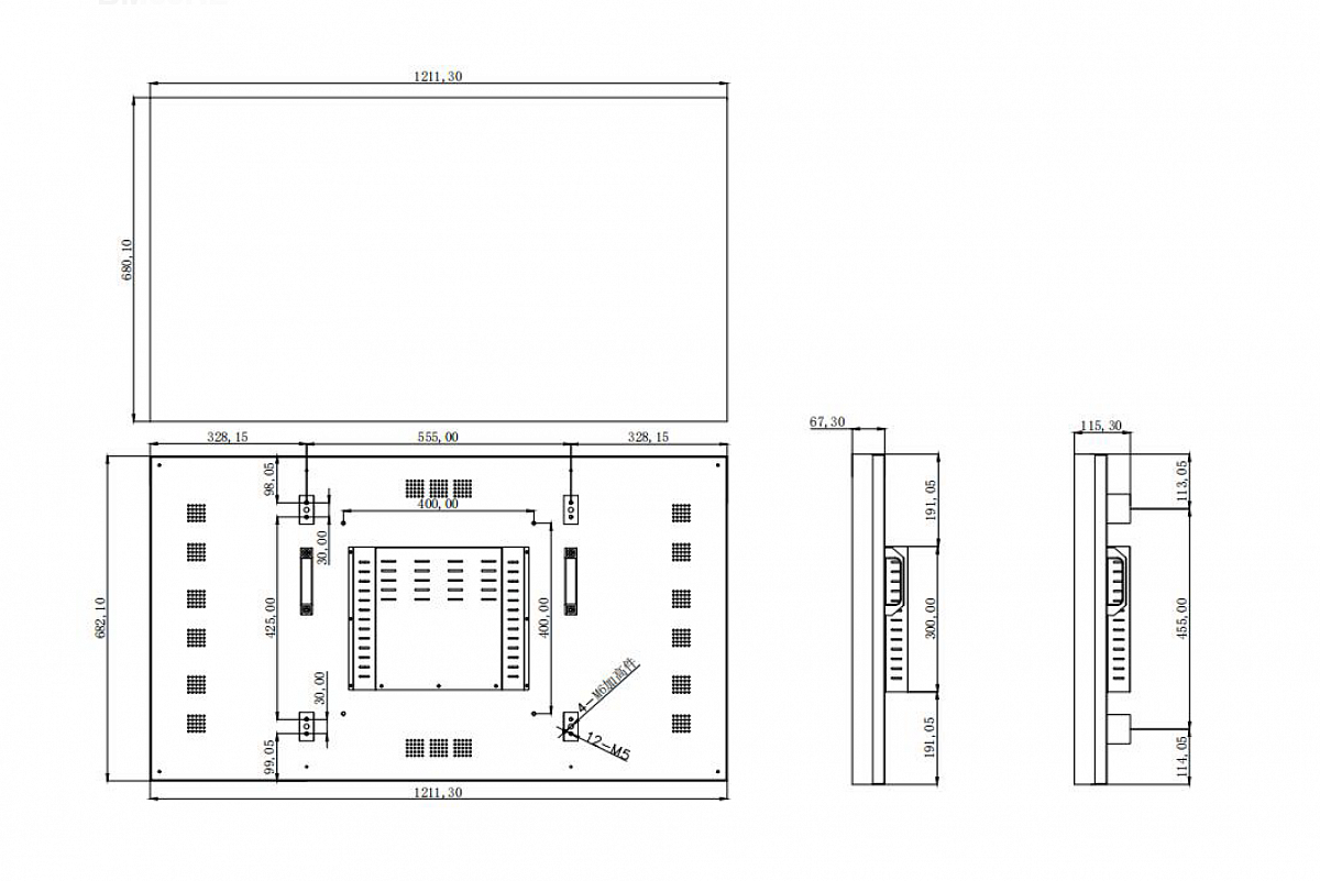 Видеостена EWIN 55" BM55HL (шов: 1,7) Видеостена EWIN 55" BM55HL (шов: 1,7)