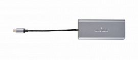 Kramer KDOCK-2 Переходник USB 3.1 тип C вилка на HDMI розетку,Ethernet розетку, разъемы для карт SD, 2хUSB 3.0 розетку и розетку USB 3.1 Type-C для зарядки мобильных устройств